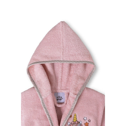 PEIGNOIR LICORNE Rose 2/4 ans