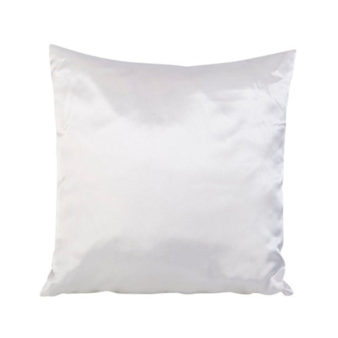 Coussin carré en satin blanc H45 X L45 cm