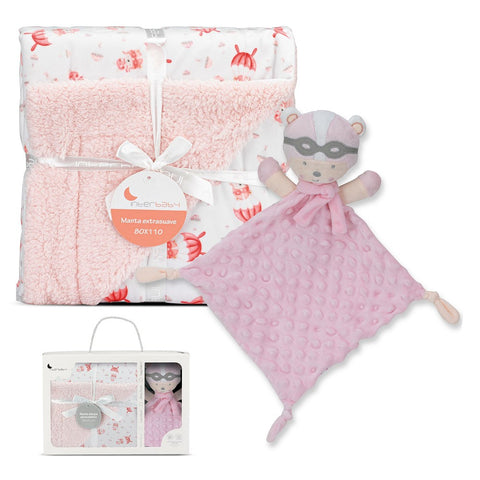 Coffret couverture et doudou - PARACHUTE rose