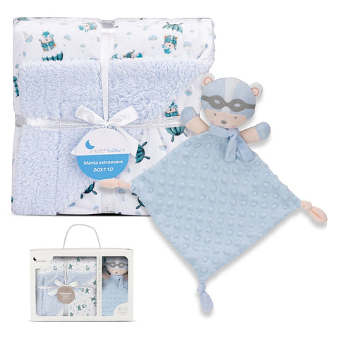 Coffret couverture et doudou - PARACHUTE bleu