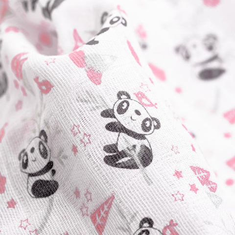 Lange Gaz de Coton Panda rose Pack de 3 (Copie)