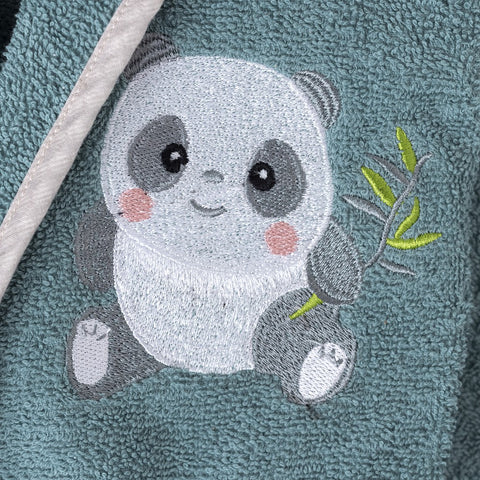 PEIGNOIR PANDA gris bleu 2/4 ans