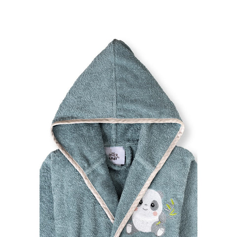 PEIGNOIR PANDA gris bleu 2/4 ans