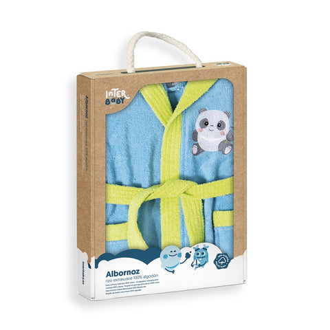 PEIGNOIR PANDA bleu 2/4 ans