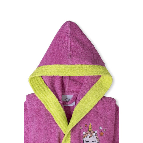 PEIGNOIR LICORNE Fuchsia 2/4 ans