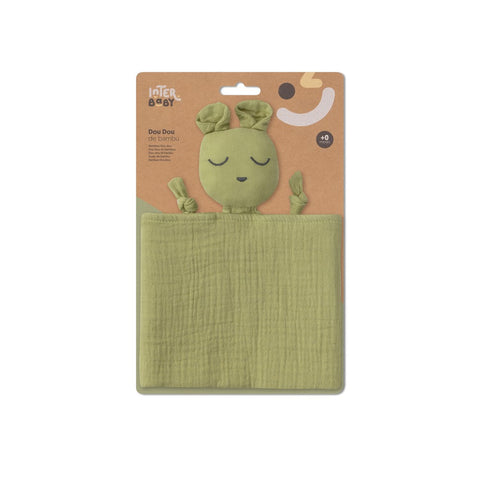 Doudou MOUSSELINE vert olive