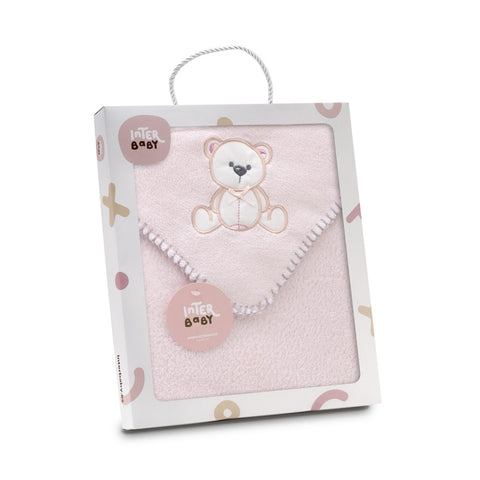 Couverture Ourson douce rose