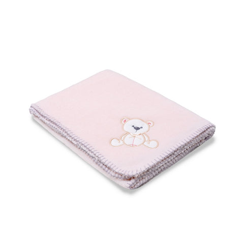 Couverture Ourson douce rose