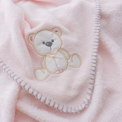 Couverture Ourson douce rose