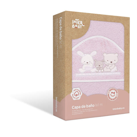 Cape de bain - rose peluche