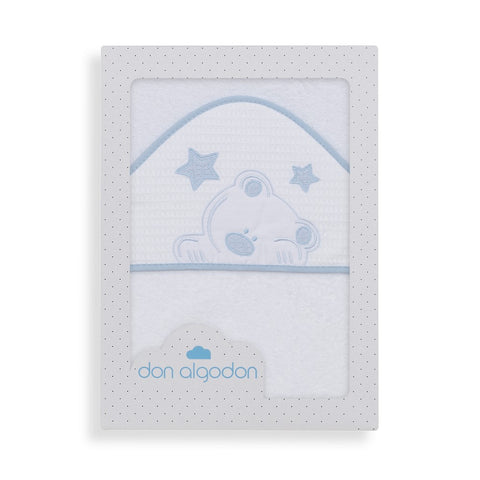 Cape de bain ourson - Bleue pastel