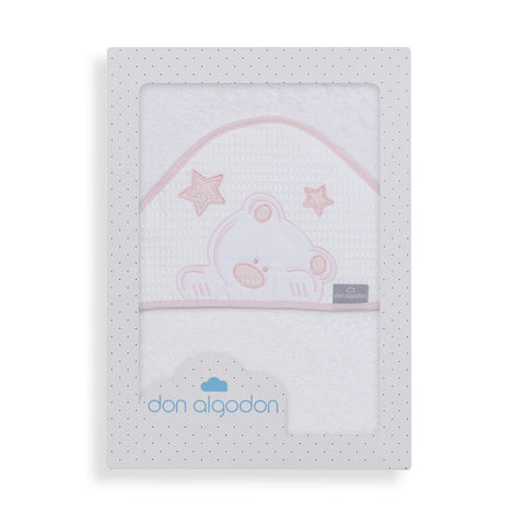 Cape de bain ourson - Rose