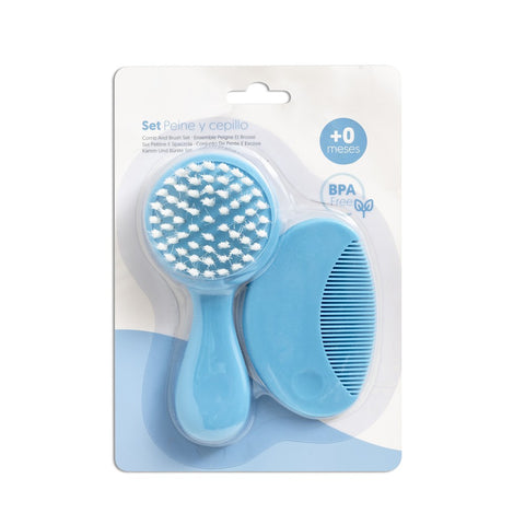 Pack brosse et peigne pour bébé - Bleu