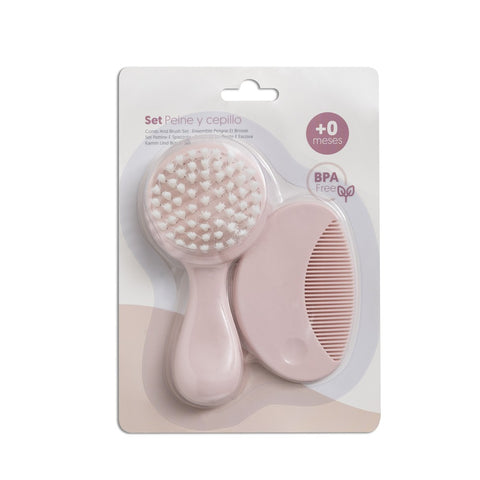 Pack brosse et peigne pour bébé - Rose