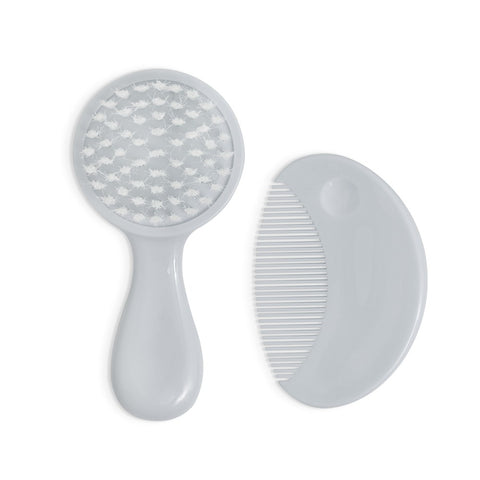 Pack brosse et peigne pour bébé - Gris souris