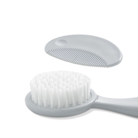 Pack brosse et peigne pour bébé - Gris souris