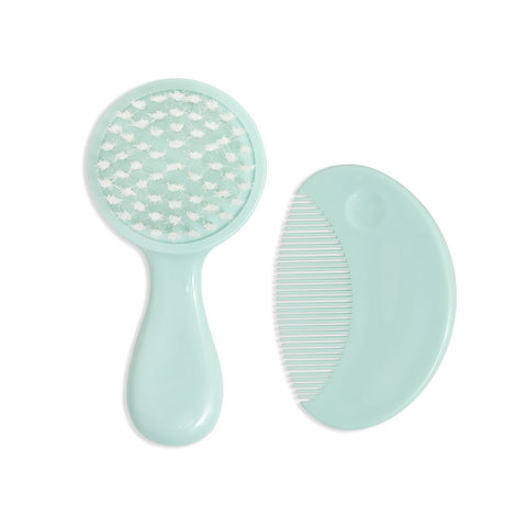 Pack brosse et peigne pour bébé - Vert opale