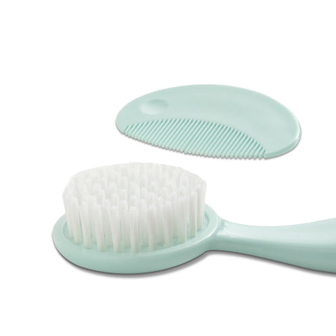 Pack brosse et peigne pour bébé - Vert opale