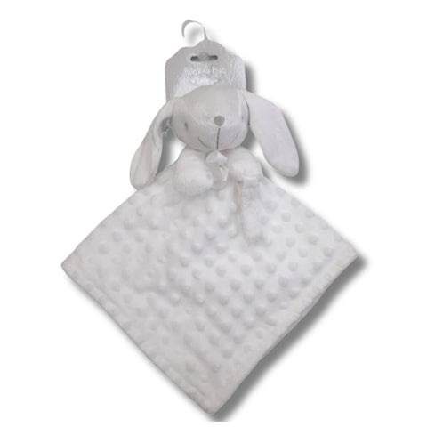 Doudou lapin avec attache tétine blanc