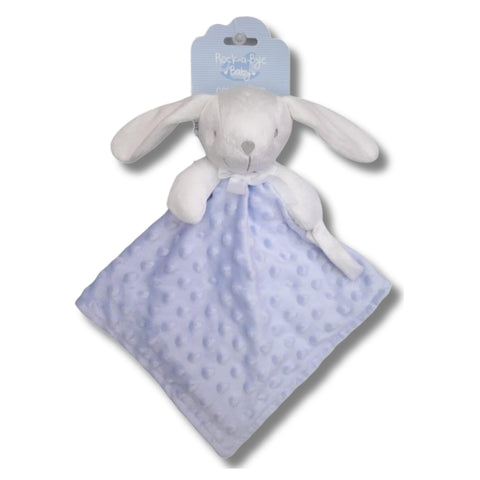 Doudou lapin avec attache tétine bleu lavande