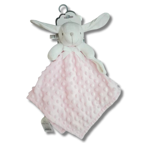 Doudou lapin avec attache tétine rose