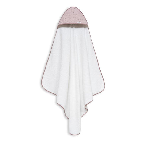 Cape de bain & bavoir blanc/rose