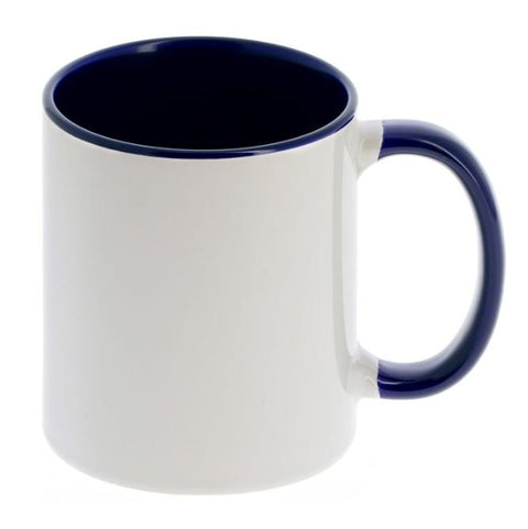 Mug blanc et bleu marine